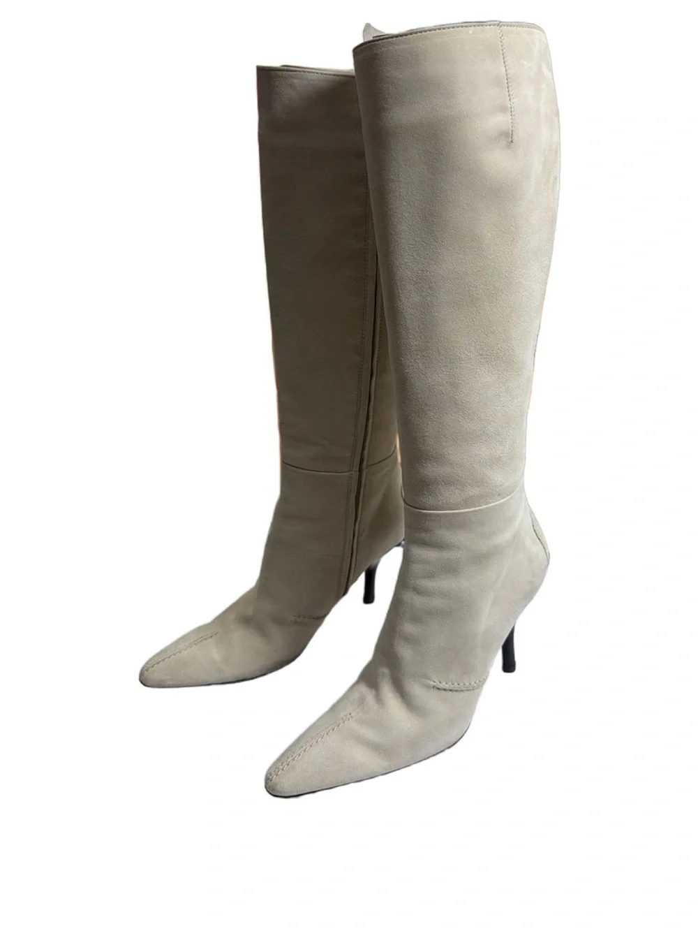 Tod's Light Off White Over-the-Knee Pointed-Toe Stiletto Boots